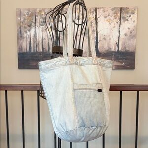 VTG SHANE Light Washed Blue Denim Well Made Bucket Bag Tote